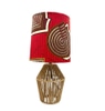 Table Lamp Base; natural woven grass, open metal wrapped frame,