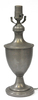 Lamp Table Base; Pewter Urn shape, includes 8" harp