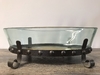 Glass Oval Metal Footed Container