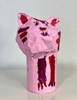 Pink Paper Mache Cat
