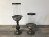 Metal and Glass Pedestal Candle Holder A