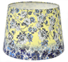 Lamp Shade; Cotton, yellow ombre with blue & white floral