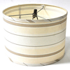 Lamp Shade, horizontal striped, khaki and light blue, drum