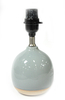Table Lamp Base; Ceramic, blue glaze with natural bottom,