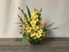 SILK Vintage Gold and Green Arrangement