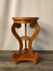 Short Maple and Marble Pedestal