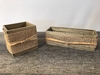 Burlap Wood Container A
