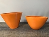 Large Orange Ceramic Crescent Planter