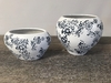 Blue and White Ceramic Floral Vase A