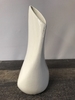 Vintage Ceramic White Teardrop Rim Vase