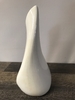 Vintage Ceramic White Teardrop Rim Vase