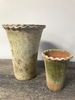 Aged Terracotta Waved Rim Vase B