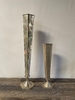 Tall Silver Tapered Hexagon Vase
