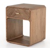 nightstand, natural wood