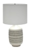 Table Lamp Base; ceramic, beige speckled texture