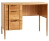 desk; Danish modern, acorn finish with gold trim