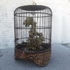 Carved Asian bird cage with dragon