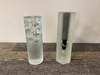 Frosted Crystal Futuristic Vase with Carved Bubble pattern