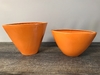 Medium Orange Ceramic Crescent Planter