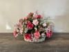 Silk Pink Rose Basket