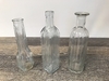Tall Glass Ribbed Bud Vase