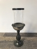 Metal and Glass Pedestal Candle Holder B