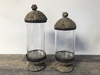 Wicker and Glass Cylinder  B