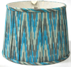 Lamp Shade; Teal, taupe, mint green chevron pattern,