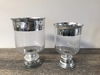 Large Chrome Rim Glass Urn