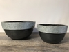 Black Ceramic Galvanized Metal Rim Bowl A