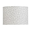 Lampshade; two tone gray leopard print, linen blend, cream,