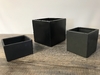 7” Black Ceramic Square Vase