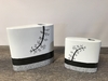 Asian Black and White Oval Vase A
