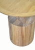 Side table:  round natural wood top and pedestal