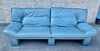 Mod Blue Leather Sofa