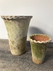 Aged Terracotta Waved Rim Vase A