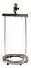 Table Lamp base, brushed steel & polished chrome, oval base