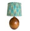 Lamp Shade; Teal, taupe, mint green chevron pattern, pleated