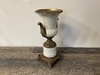 Vintage White and Brass Art Deco Vase