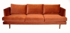Rust velvet sofa