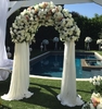 SILK White Floral Arch with Fabric