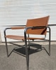 Brown leather Sling armchair
