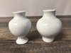 White Ceramic Round Bud Vase A
