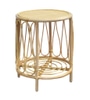 Bedside table; round rattan, lower shelf