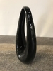 Vintage Ceramic Black Ikebana Oval Bud Vase