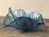 Vintage Glass Blue Waving Dish