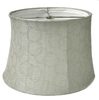 Lampshade; Raw linen, sage green with silver pointillist rings