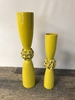 Chartreuse Ceramic Hourglass Vase B