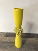 Chartreuse Ceramic Hourglass Vase B