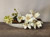 SILK Orchids in White Ceramic Oval Boat